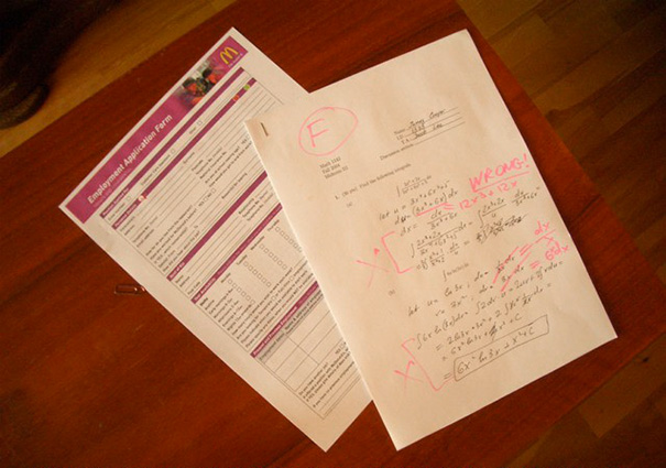 This Teacher Decided To Attach Job Applications For Mcdonald's To The Failed Tests
