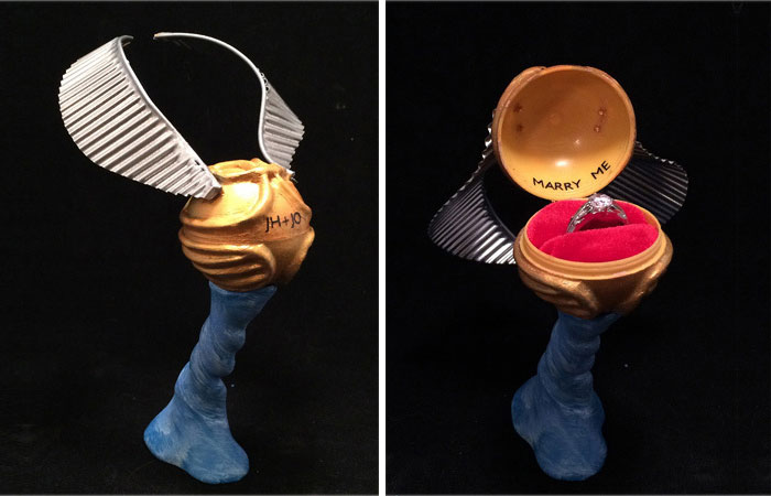 Golden Snitch Engagement Ring Box