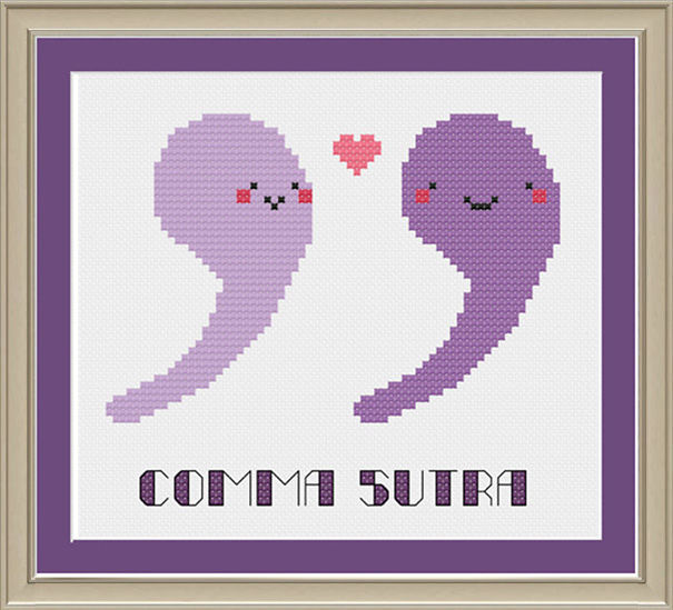 Cross-stitched Comma