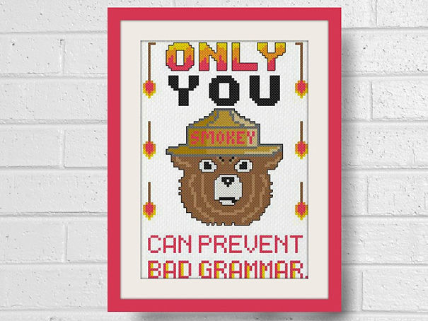 Grammar Nazi Cross Stitch Pattern