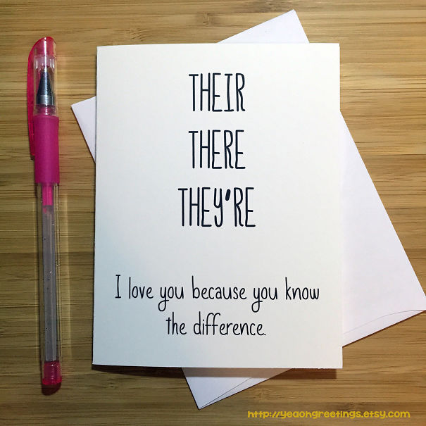 I Love You Card For A Grammar Nerd