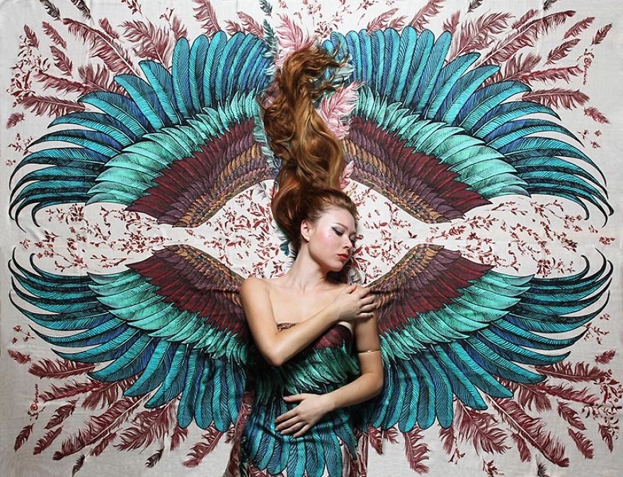 New Hand-Drawn Winged Scarves That Will Turn You Into A Bird New Hand-Drawn Winged Scarves That Will Turn You Into A Bird