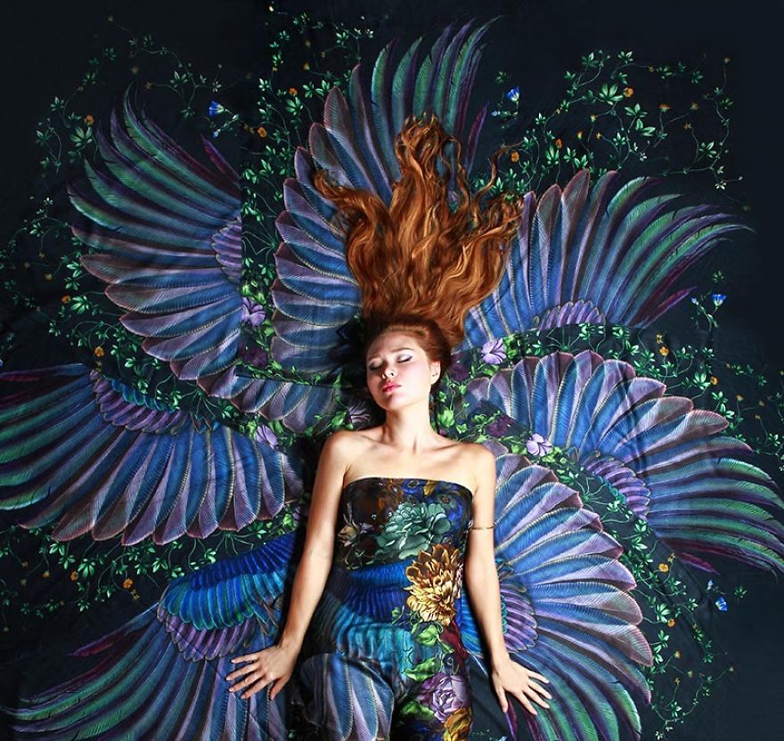 New Hand-Drawn Winged Scarves That Will Turn You Into A Bird