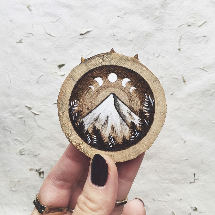 I Quit My Boring Office Job To Start Making Mini Paintings On Recycled Wood