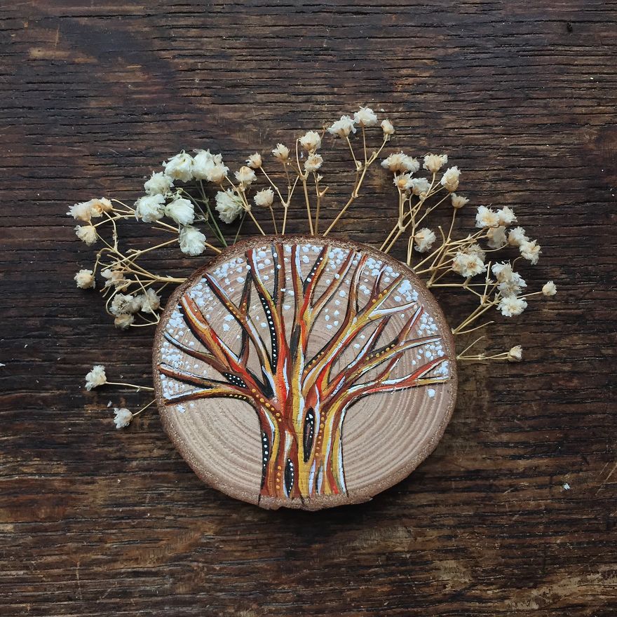 I Quit My Boring Office Job To Start Making Mini Paintings On Recycled Wood