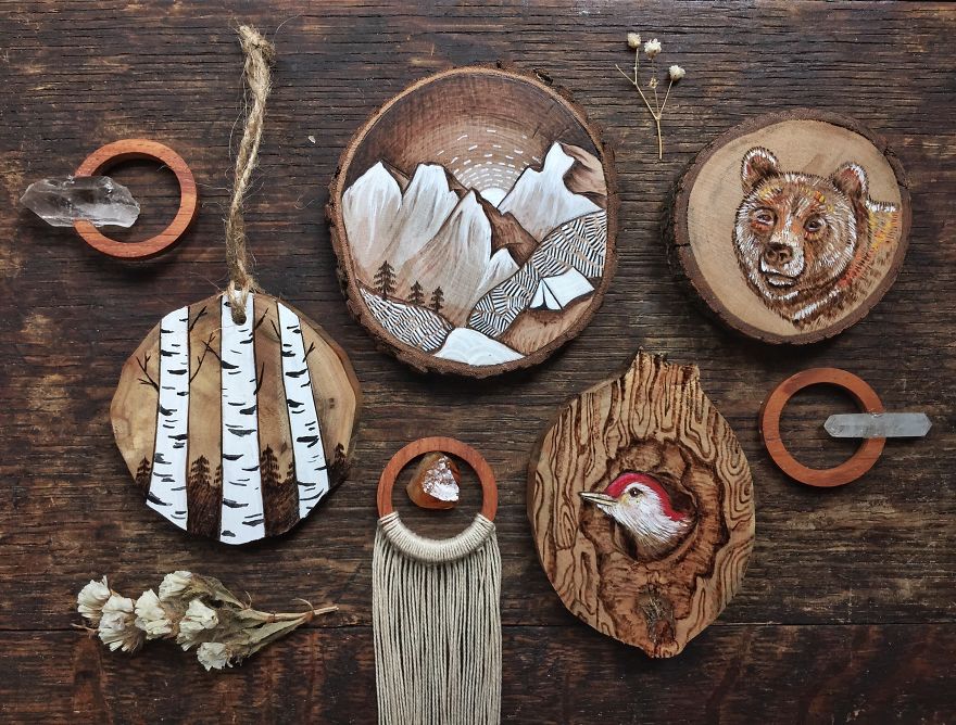 I Quit My Boring Office Job To Start Making Mini Paintings On Recycled Wood