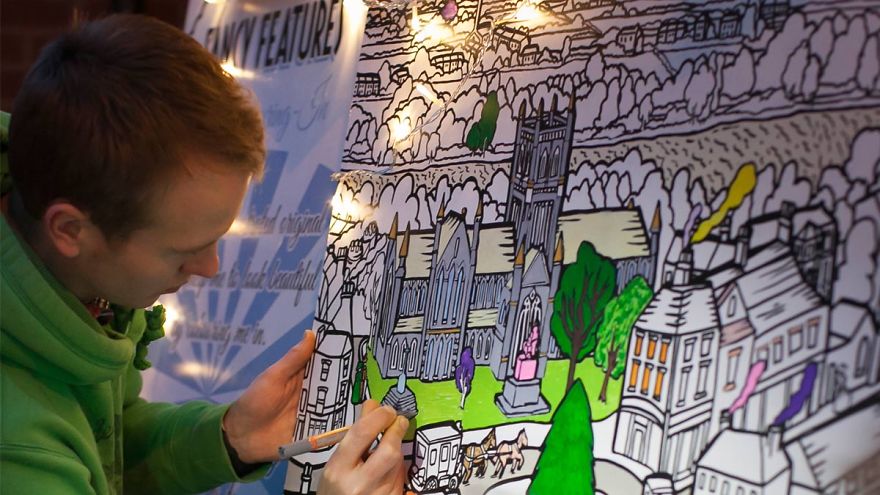 I Make Giant Colouring Art For Thousands Of Adults To Colour Together I Make Giant Colouring Art For Thousands Of Adults To Colour Together