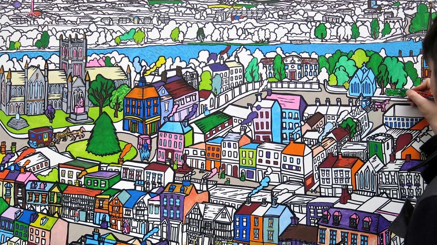 I Make Giant Colouring Art For Thousands Of Adults To Colour Together