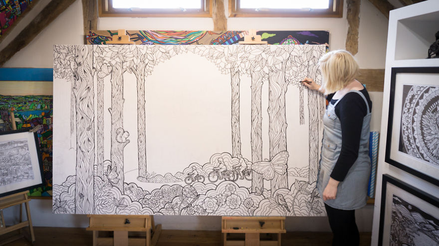 I Make Giant Colouring Art For Thousands Of Adults To Colour Together