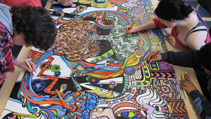 I Make Giant Colouring Art For Thousands Of Adults To Colour Together I Make Giant Colouring Art For Thousands Of Adults To Colour Together