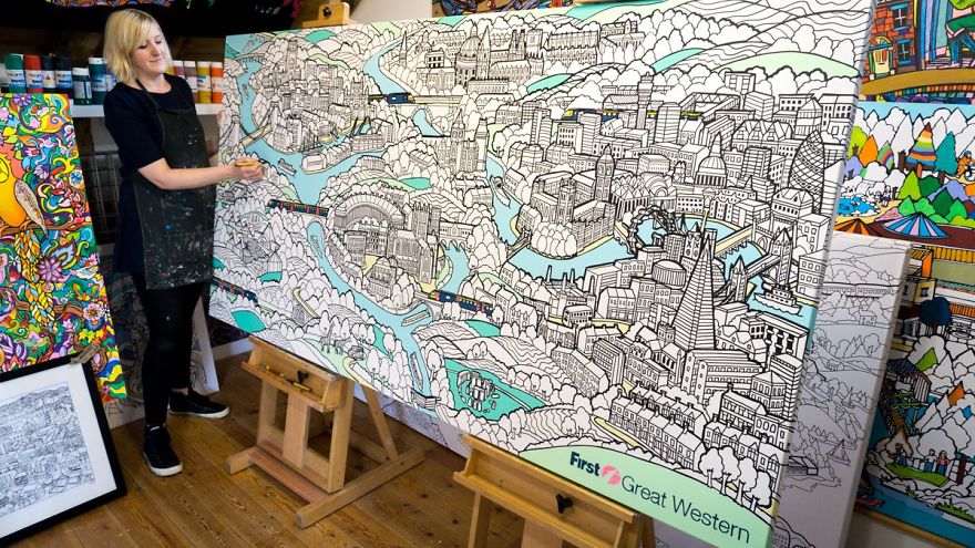 I Make Giant Colouring Art For Thousands Of Adults To Colour Together