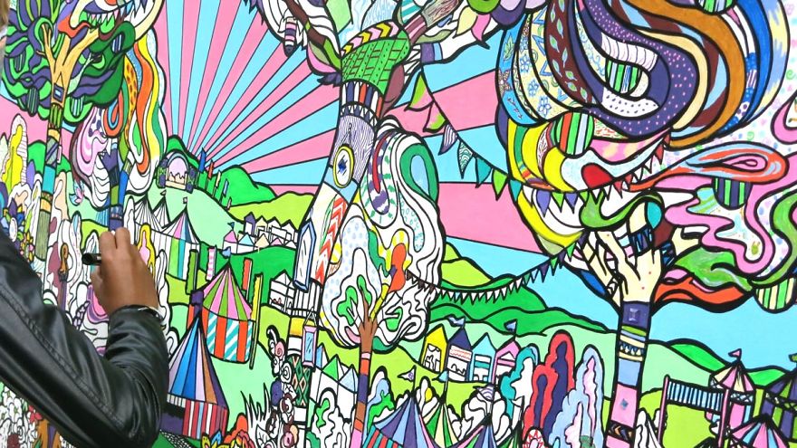 I Make Giant Colouring Art For Thousands Of Adults To Colour Together