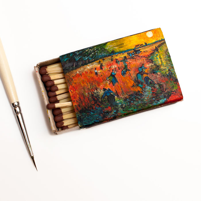 I Recreate Van Gogh Paintings On Matchboxes I Recreate Van Gogh Paintings On Matchboxes