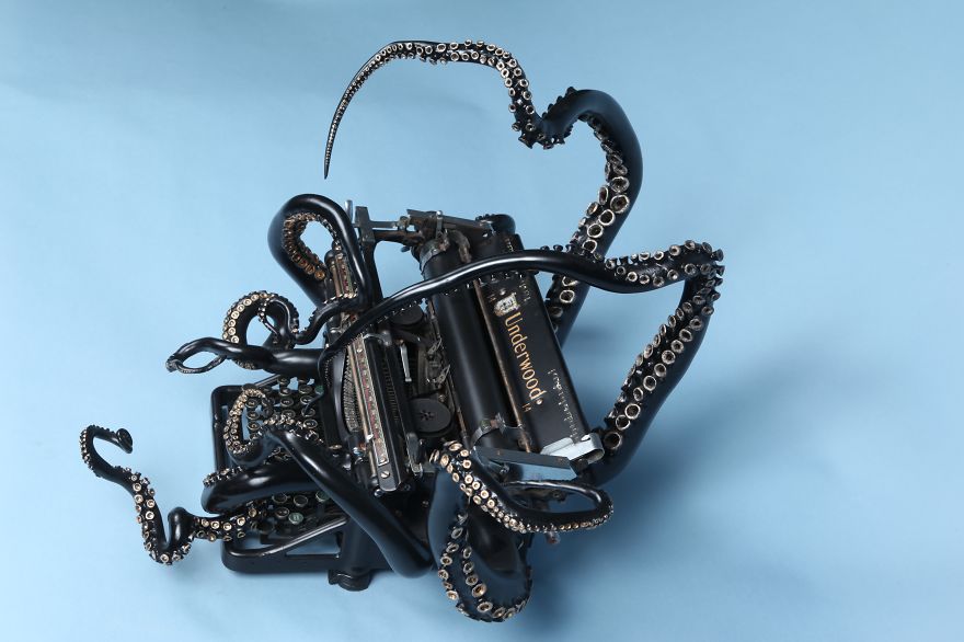 I Remade My Old Typewriter Into An Octopus To Explore Higher Ideas I Remade My Old Typewriter Into An Octopus To Explore Higher Ideas