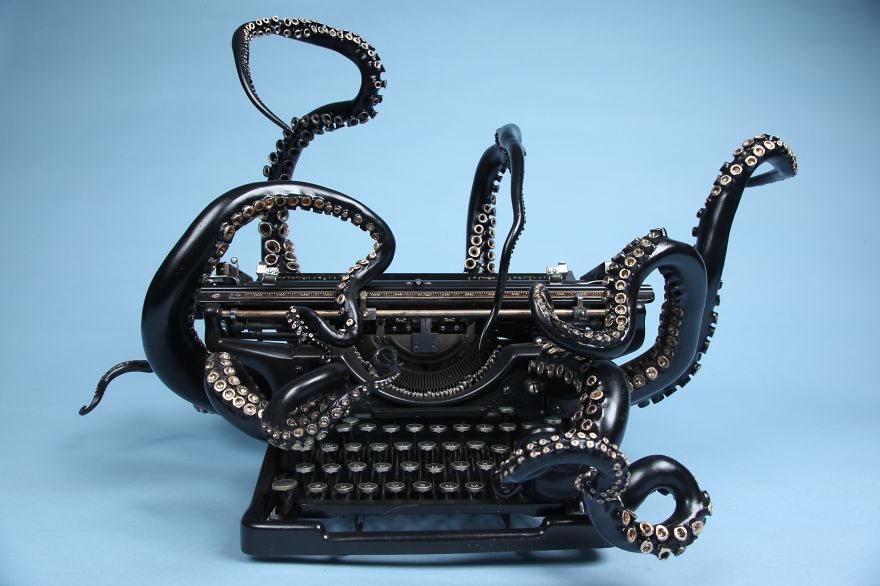 I Remade My Old Typewriter Into An Octopus To Explore Higher Ideas I Remade My Old Typewriter Into An Octopus To Explore Higher Ideas