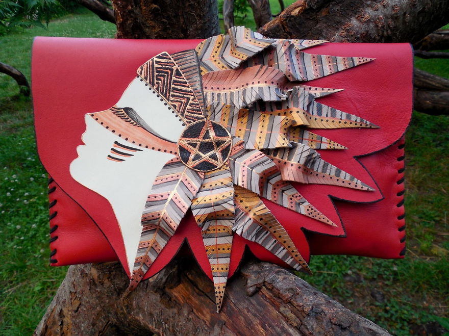 I Use 3D And Collage Techniques To Create Unique Handmade Leather Clutch Bags I Use 3D And Collage Techniques To Create Unique Handmade Leather Clutch Bags