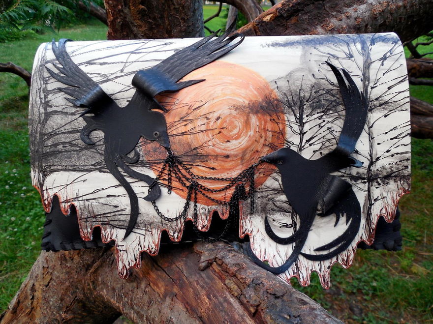 I Use 3D And Collage Techniques To Create Unique Handmade Leather Clutch Bags