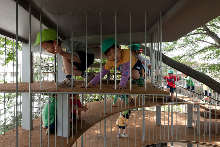 Japanese Kindergarten Built Around A Tree With A Legendary Story
