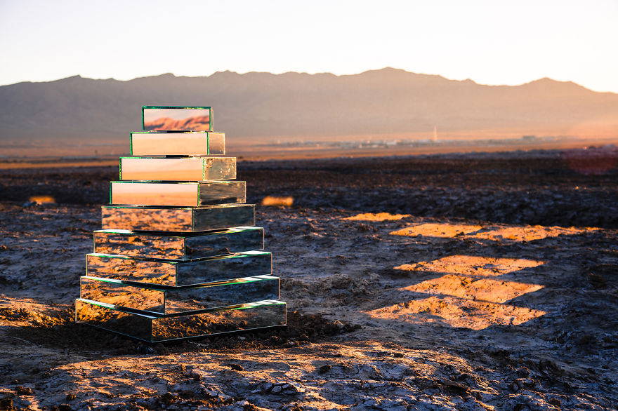 Mirrored Babel Tower That We Made To Move According To The Weather Conditions