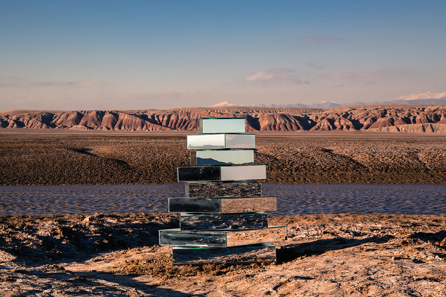 Mirrored Babel Tower That We Made To Move According To The Weather Conditions