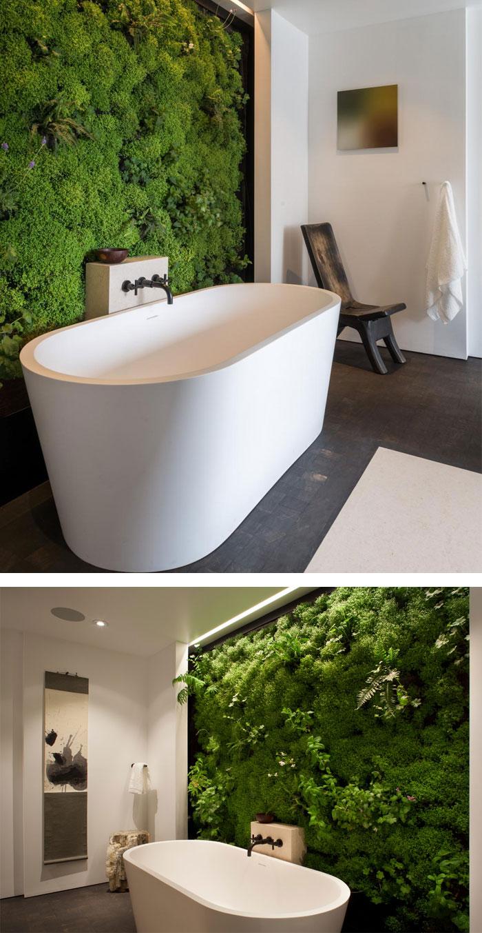 Moss Wall In The Bathroom
