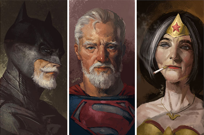 Old Superheroes: Artist Shows How Superheroes Will Look When They Retire