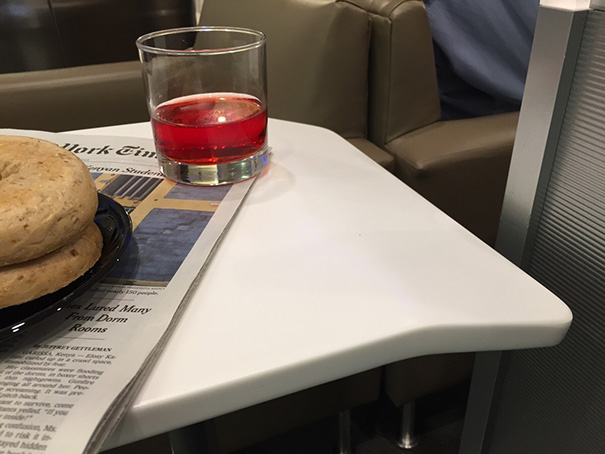 Worst. Table. Ever. Set Down Your Drink On That Side, It Ends Up On The Floor