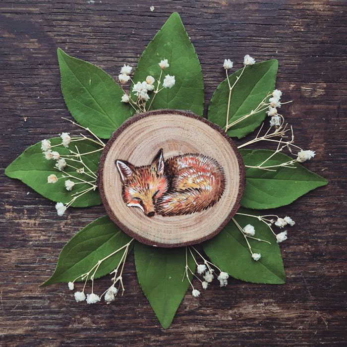 I Quit My Boring Office Job To Start Making Mini Paintings On Recycled Wood