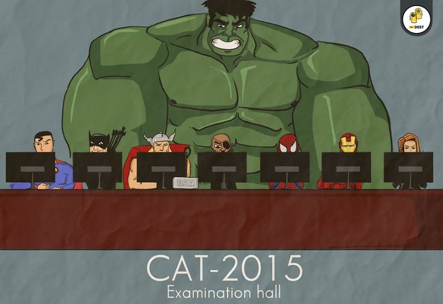 Super Heroes At Examnination Hall