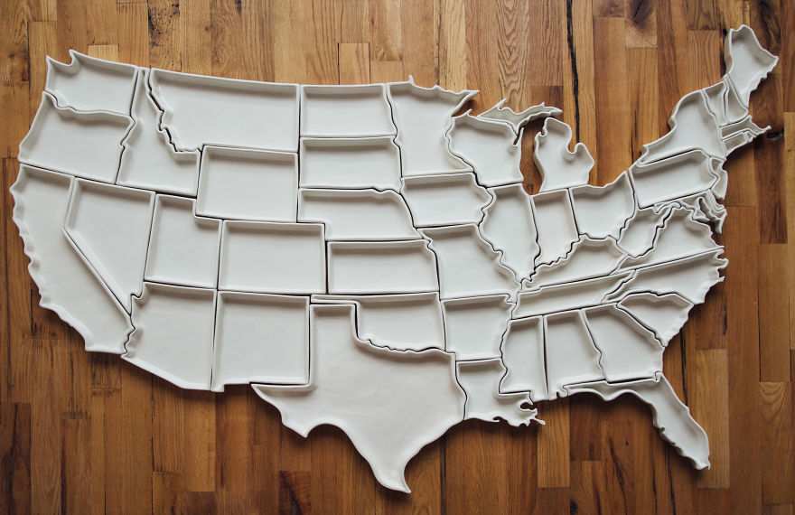 The '50 United Plates' Map Set Literally Brings The US To Your Table The '50 United Plates' Map Set Literally Brings The US To Your Table