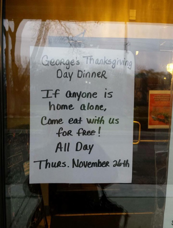 This Restaurant Will Give Free Food To Lonely People On Thanksgiving