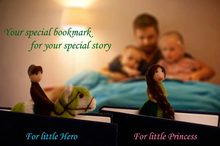 Needle Felted Bookmarks From "olessia's Wool Pets" (olessiawoolpets.etsy.com)