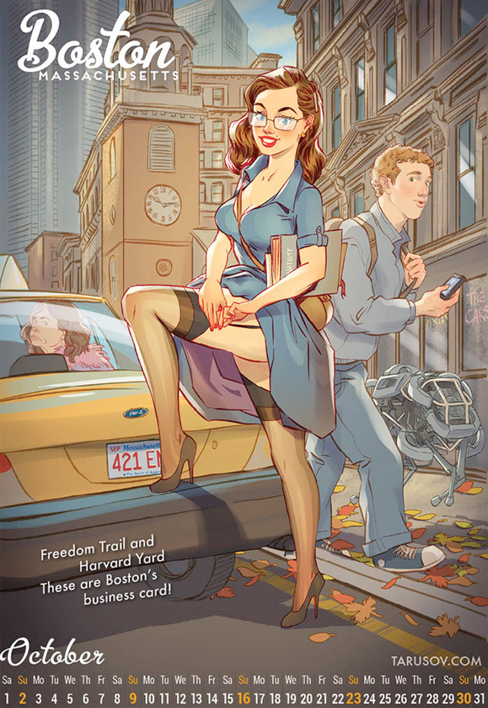 American Pin-Up 2016 Calendar Inspired By The Places I Visited In USA