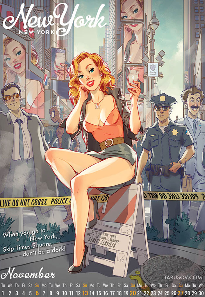 American Pin-Up 2016 Calendar Inspired By The Places I Visited In USA