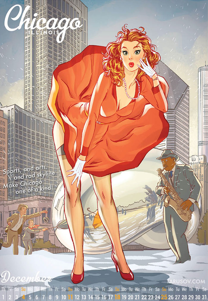 American Pin-Up 2016 Calendar Inspired By The Places I Visited In USA American Pin-Up 2016 Calendar Inspired By The Places I Visited In USA