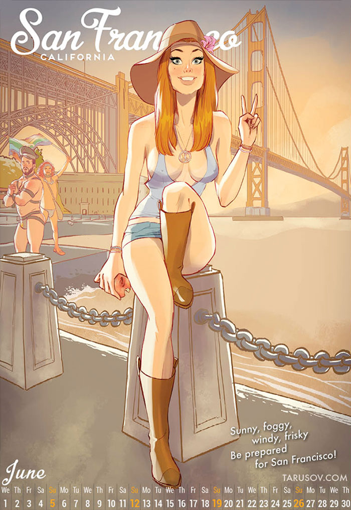 American Pin-Up 2016 Calendar Inspired By The Places I Visited In USA