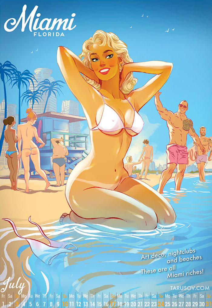 American Pin-Up 2016 Calendar Inspired By The Places I Visited In USA American Pin-Up 2016 Calendar Inspired By The Places I Visited In USA