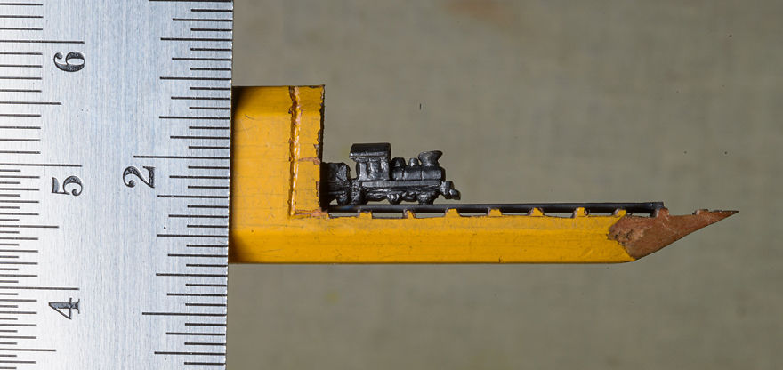 I Found A Carpenter Pencil In The Shop And Carved It Into A Train On Rails I Found A Carpenter Pencil In The Shop And Carved It Into A Train On Rails