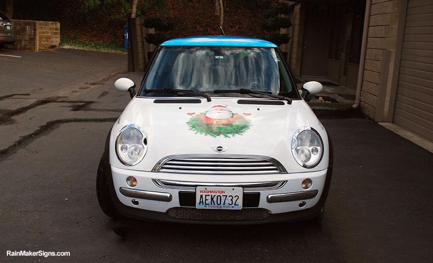 My Mini Cooper Became A Rolling Holiday Greeting After I Wrapped It In Christmas Paper
