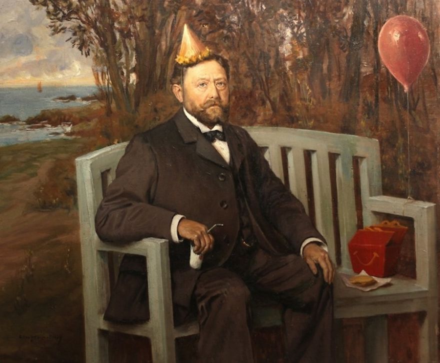 French Artist Restores Flea Market Paintings And Adds His Own Stories To Them