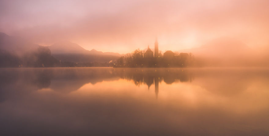 Another Magical Sunrise At Lake Bled In Slovenia
