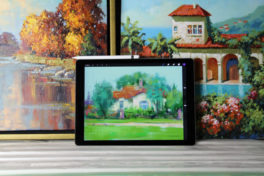 Art Made With Ipad Pro Meets Oil Painting Inside My Studio