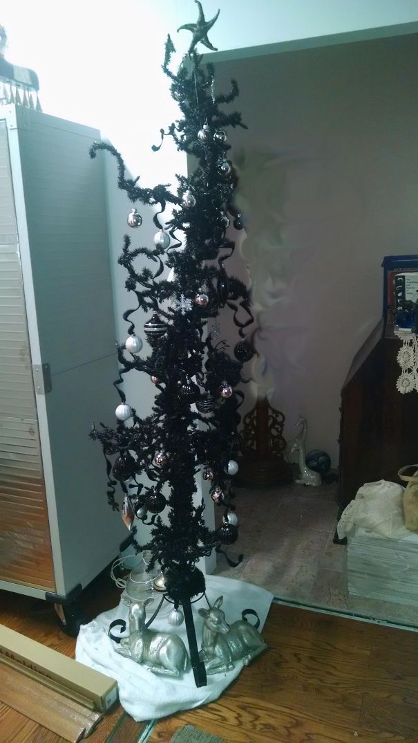 Black And Silver Nightmare Before Christmas Tree