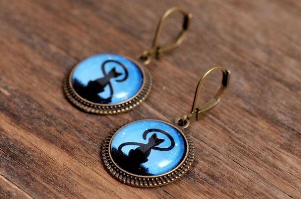 Cat In The Night Earrings