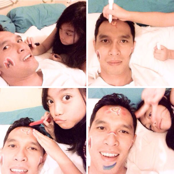 Practise Everywhere: Preparing Daddy For Football Game Cheering