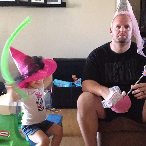 My Cousin Playing Dress-Up With His Daughter