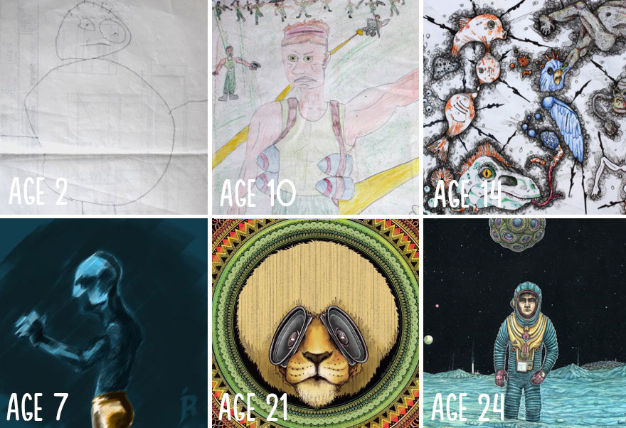 The Progression Of My Drawing Between Ages 2-24