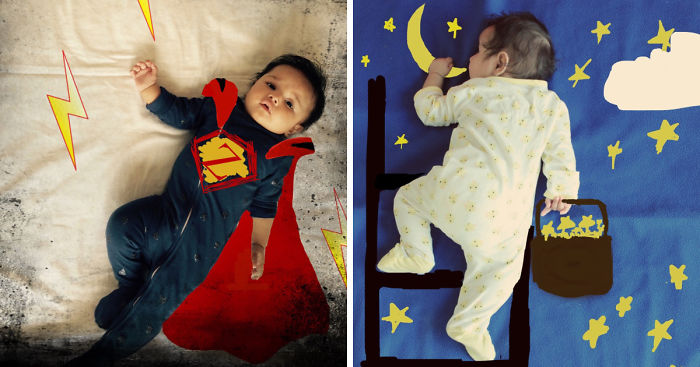 I Take Photos Of My Baby Daughter And Add Some Doodles To Them