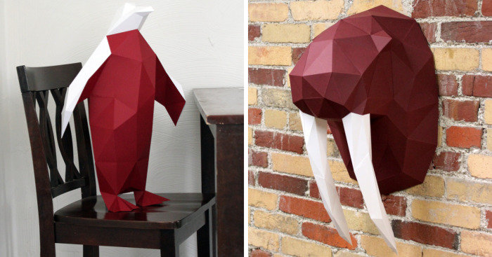 I Make Animal Heads Out Of Paper