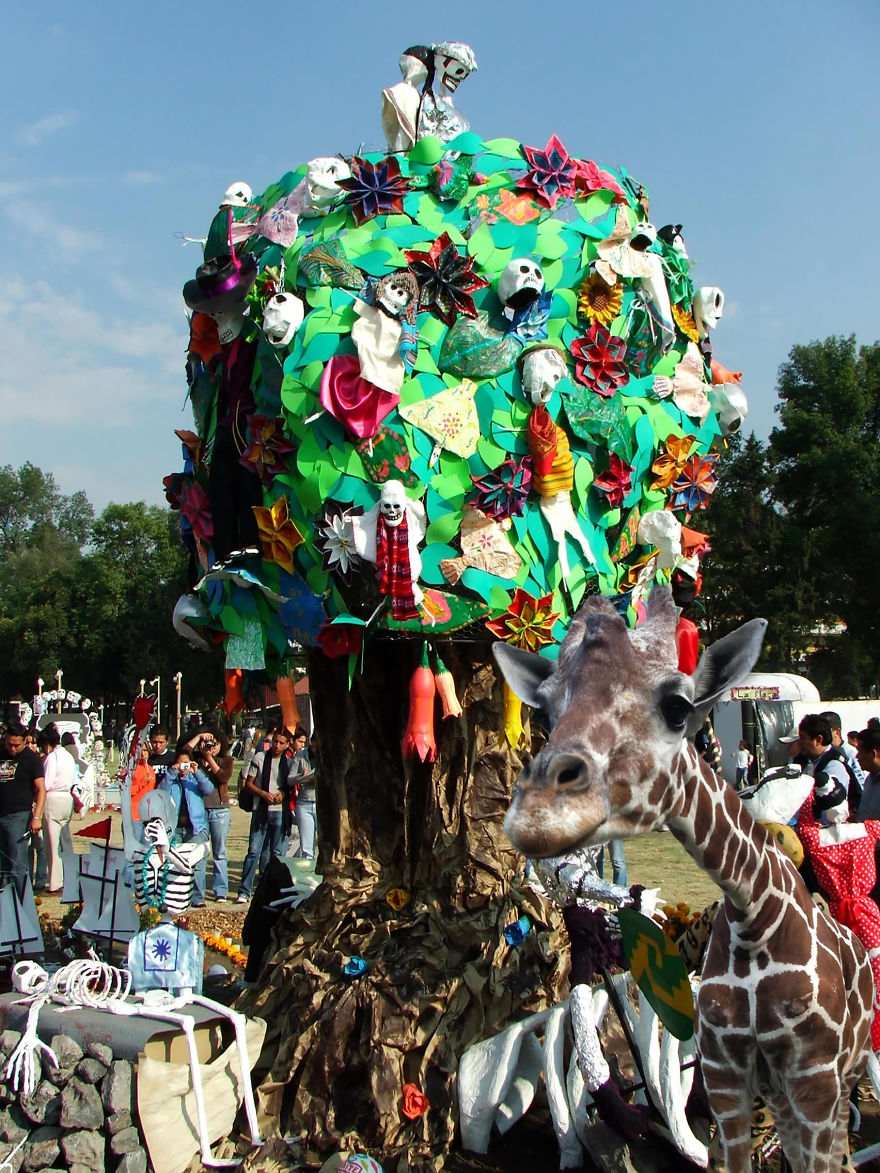 Visiting An Ofrenda, Day Of The Dead, Mexico